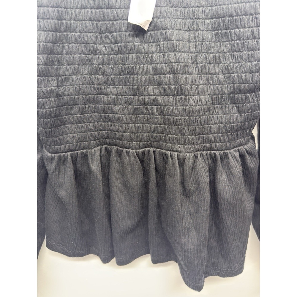 New‎ OLD NAVY Long-Sleeve Smocked Peplum Top V-neck Sz Medium #21 - Picture 4 of 7